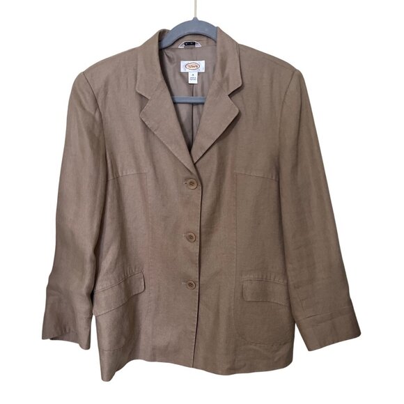 Talbots Womens Irish Linen Blazer Size 16 Office Career Business Lagenlook - Picture 1 of 11